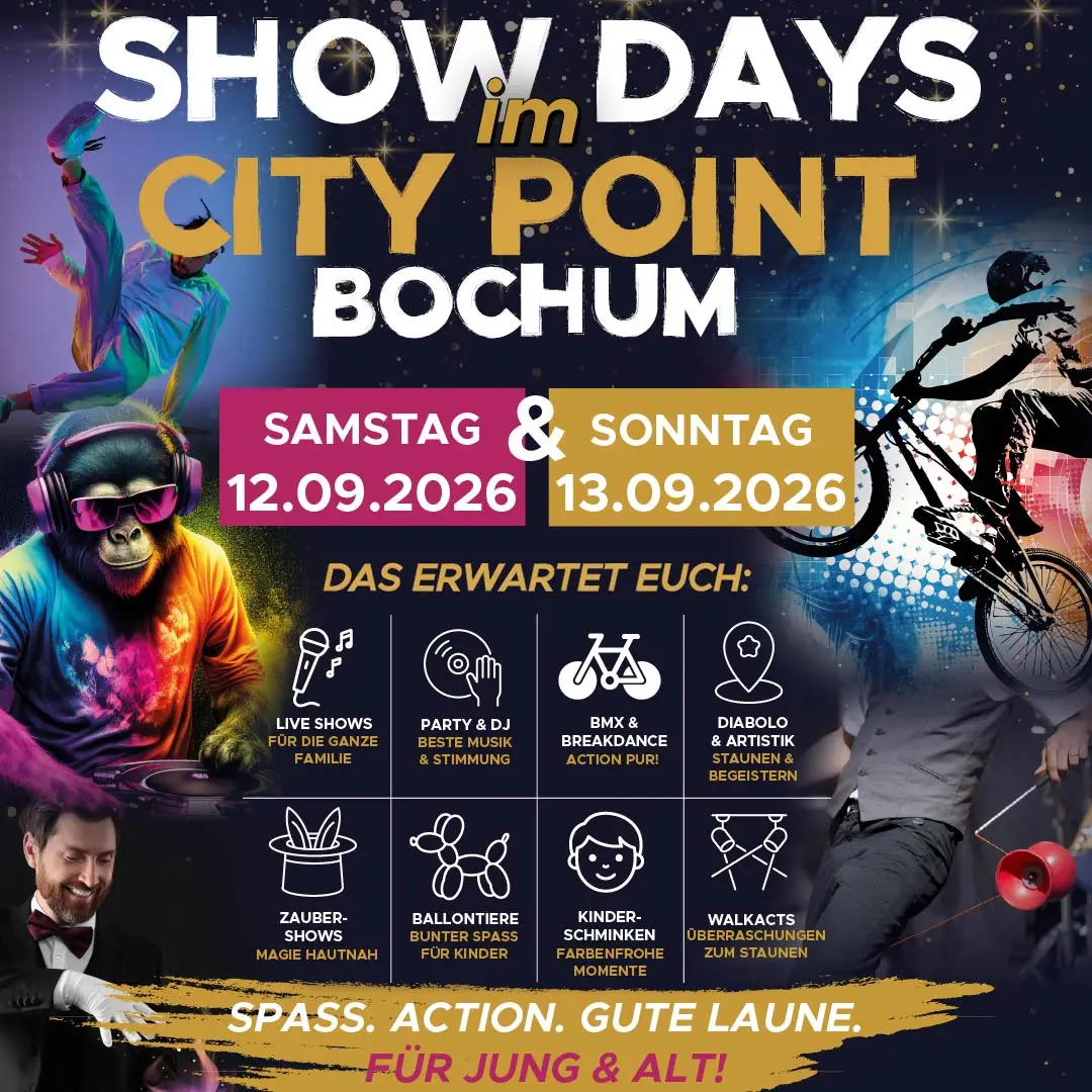 SHOW DAYS im CITY POINT – zwei Tage voller Shows, Spaß & Action!